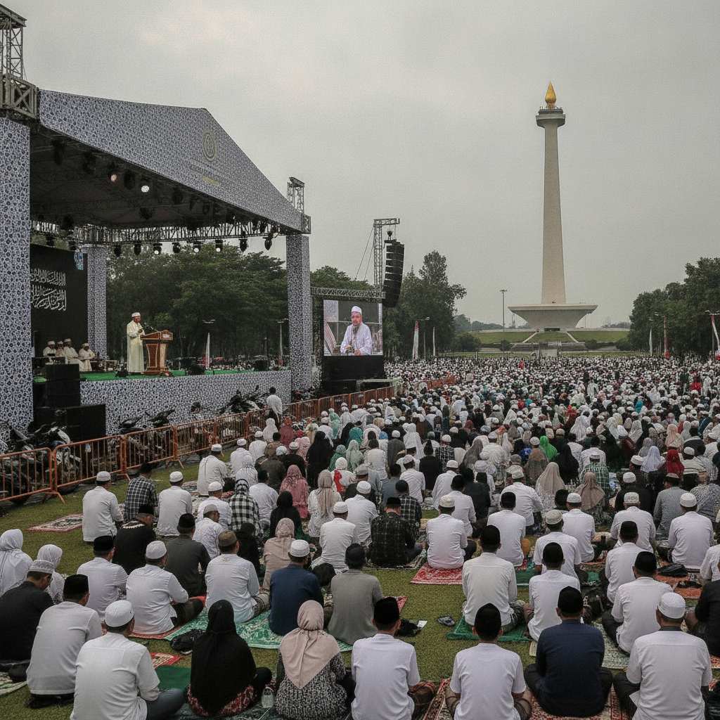 Ribuan Jemaah Padati Monas Ikuti Tablig Akbar Bersama Habib Umar bin Hafidz