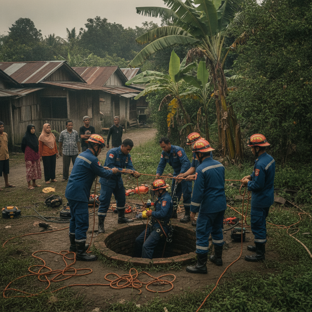 Bocah Empat Tahun Tercebur Sumur Sedalam 15 Meter di Jaktim, Berhasil Dievakuasi Damkar